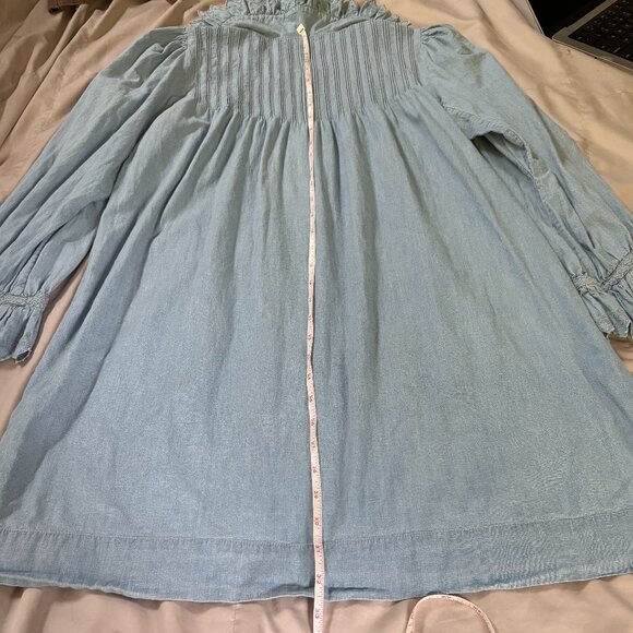 DOEN Wing Mini Dress in Parisian Chambray Blue - Picture 11 of 16